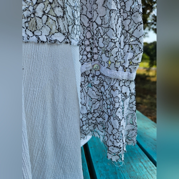 Free People White Lace Cutout Dress/Tunic - Picture 4 of 15